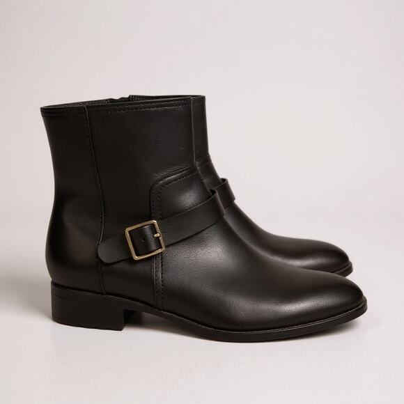 Women’s Cole Haan Water Proof Leather Buckle Ankle Boots 8.5 Black - Picture 1 of 10